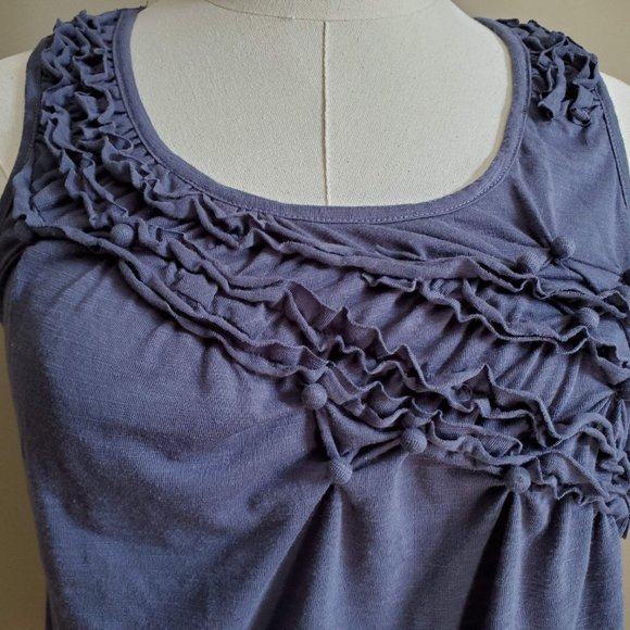 She + Sky Medium Navy Rushed Tank M Medium - Picture 6 of 9